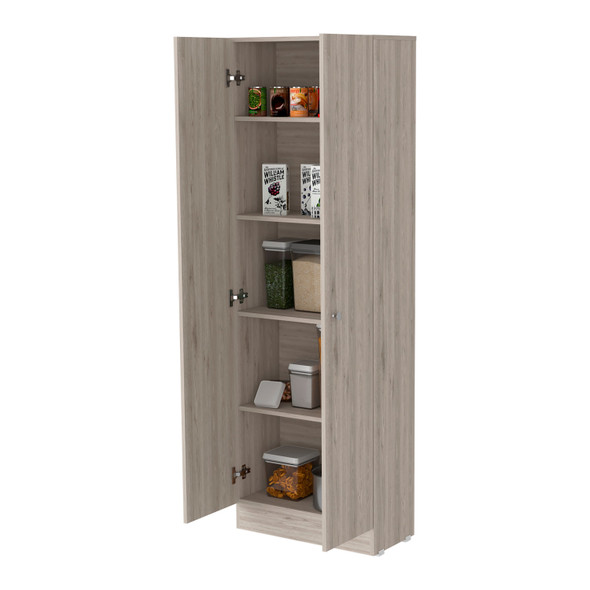 71" Light Gray Wood Pantry Or Storage Closet