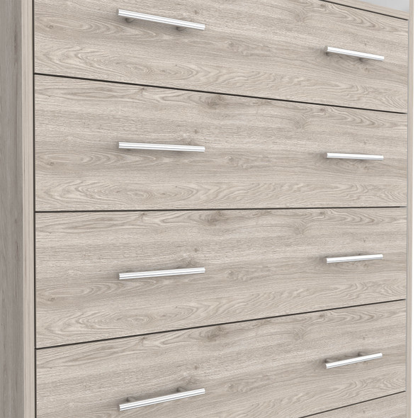 33" Light Gray Wood Four Drawer Dresser