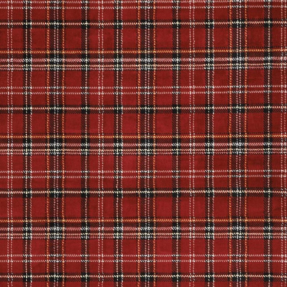 8' X 10' Red and Black Plaid Power Loom Area Rug