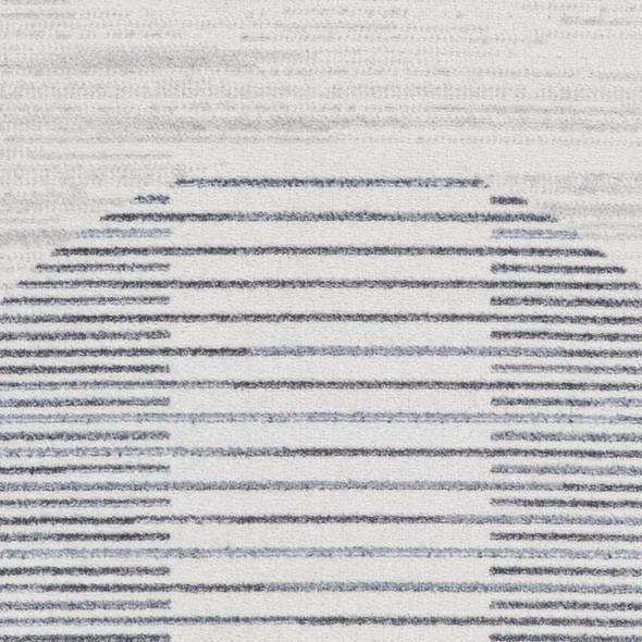 2' X 4' Blue And Ivory Geometric Washable Area Rug