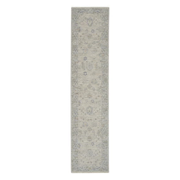 10' Gray Floral Runner Rug