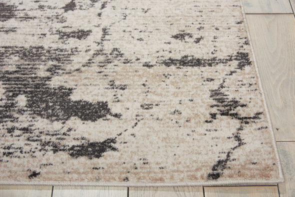 8' X 11' Ivory And Gray Abstract Non Skid Area Rug
