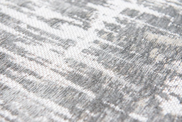 10' Gray And White Abstract Runner Rug