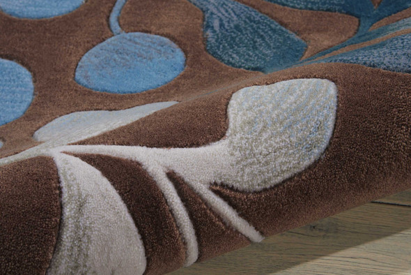 5' X 8' Brown Botanical Leaves Area Rug