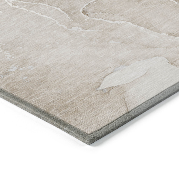 8' X 10' Beige Abstract Washable Non Skid Indoor Outdoor Area Rug