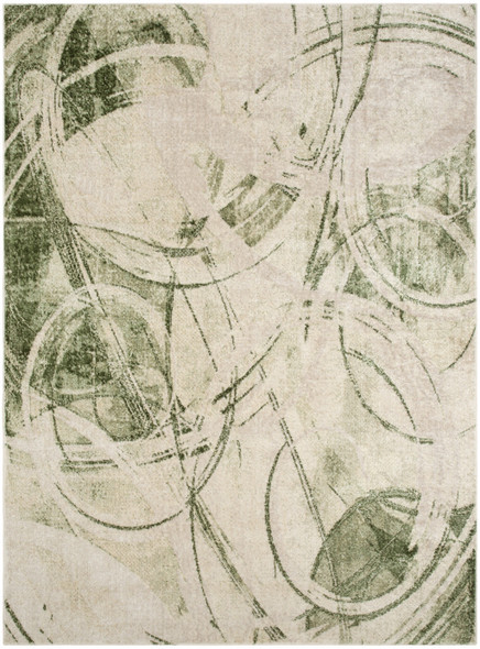 4' X 6' Green Abstract Area Rug
