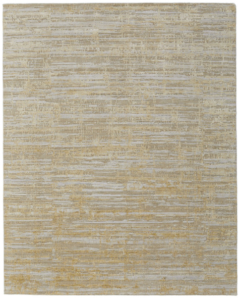 4' X 6' Yellow and Ivory Abstract Hand Woven Area Rug