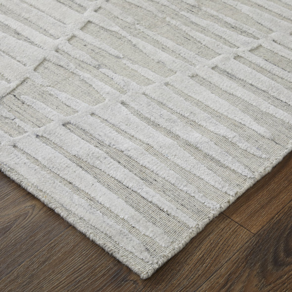 10' X 14' Ivory And Tan Geometric Hand Woven Area Rug
