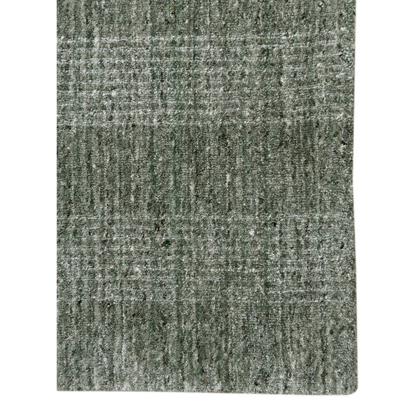 8' X 10' Green Gray And Ivory Wool Plaid Hand Woven Area Rug