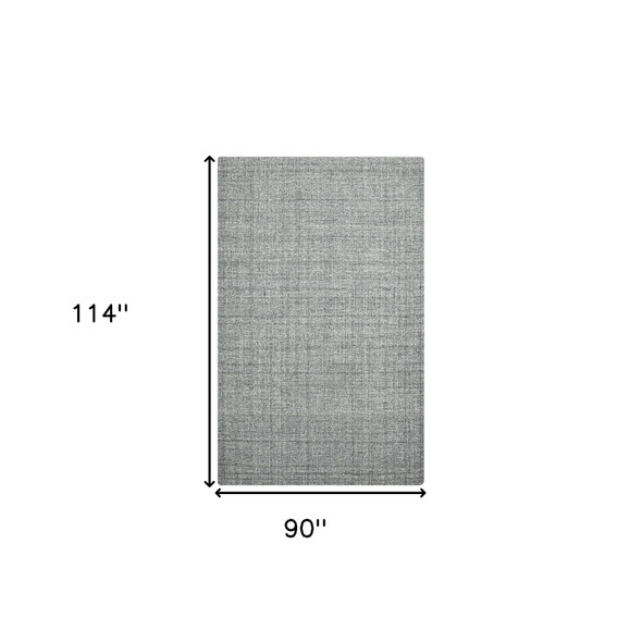 8' X 10' Gray And Ivory Wool Abstract Hand Tufted Area Rug