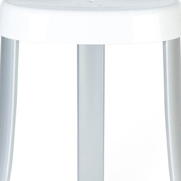 18"  White Aluminum And Heavy Duty Plastic Corner Shower Bench