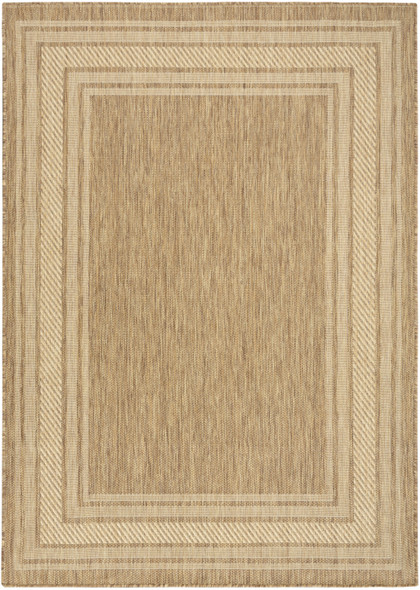 4' X 6' Natural Geometric Indoor Outdoor Area Rug