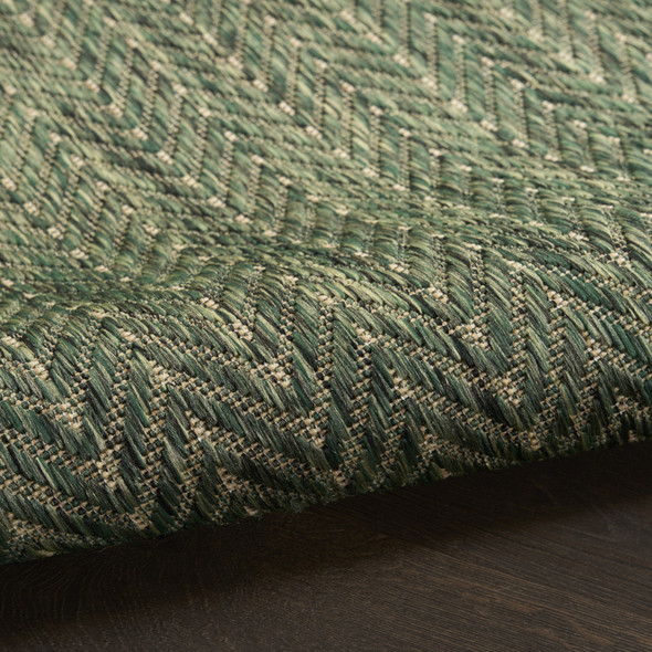 4' X 6' Green Geometric Indoor Outdoor Area Rug