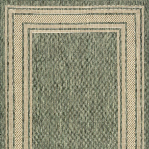 6' X 9' Green Geometric Indoor Outdoor Area Rug
