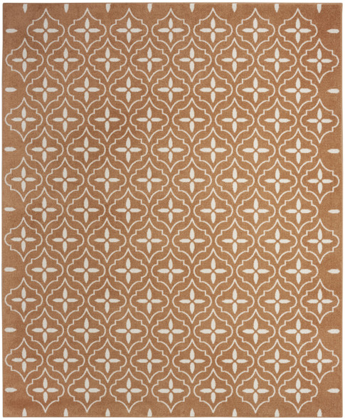 6' X 9' Copper Geometric Indoor Outdoor Area Rug