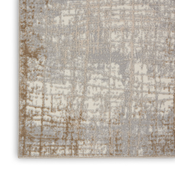 7' Ivory Abstract Runner Rug