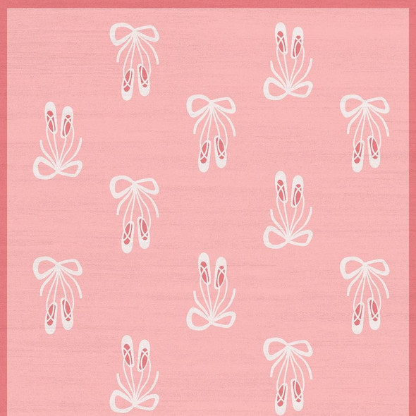 4' X 6' Ivory And Pink Ballet Slipper Youthful Washable Area Rug