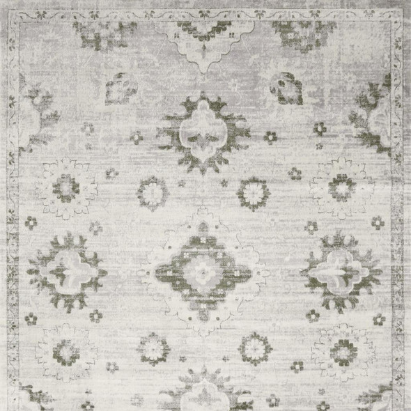 8' X 10' Ivory Floral Distressed Area Rug