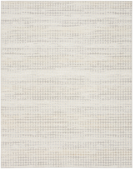 8' X 10' Ivory Geometric Distressed Area Rug