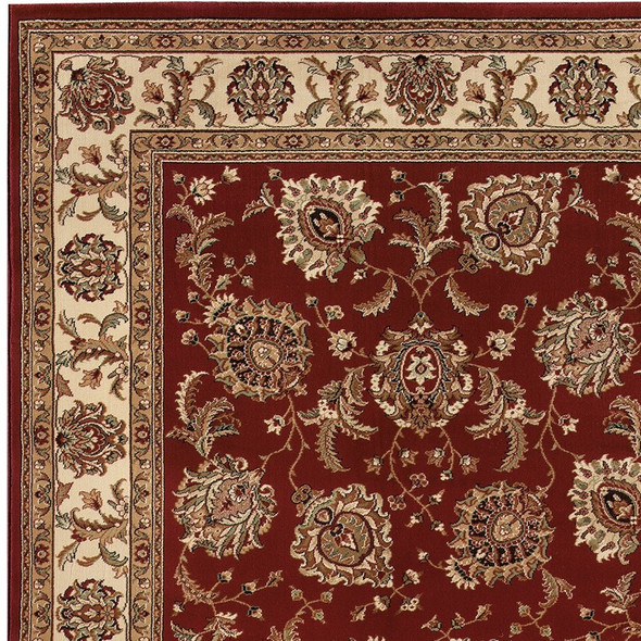 8' X 11' Red And Ivory Oriental Area Rug