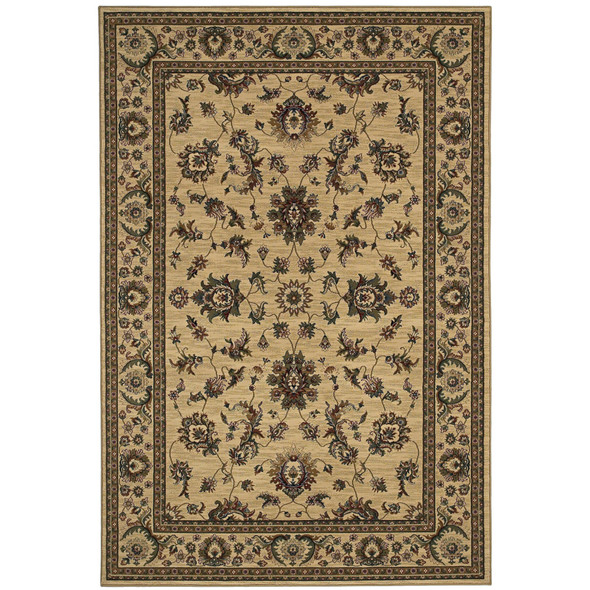 4' X 6' Ivory And Green Oriental Area Rug