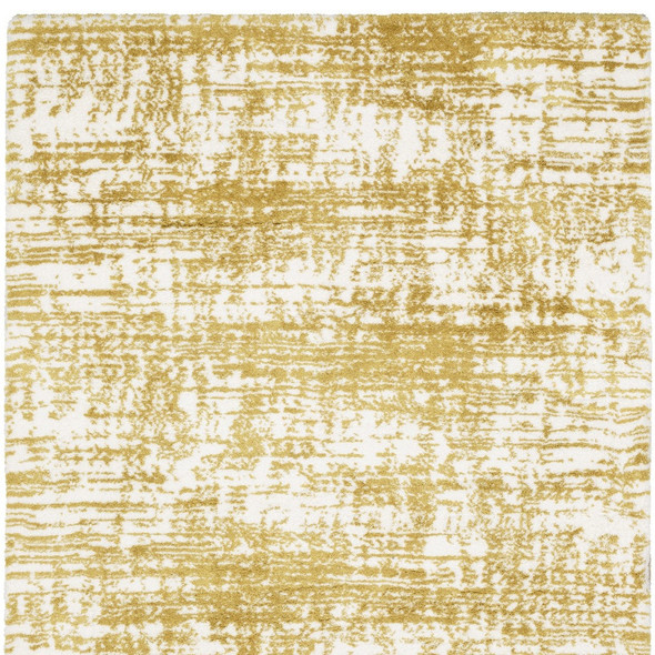 4' X 6' Gold And Ivory Abstract Area Rug
