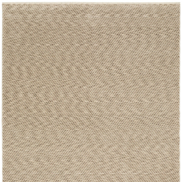 10' X 13' Beige And Tan Striped Area Rug With Fringe