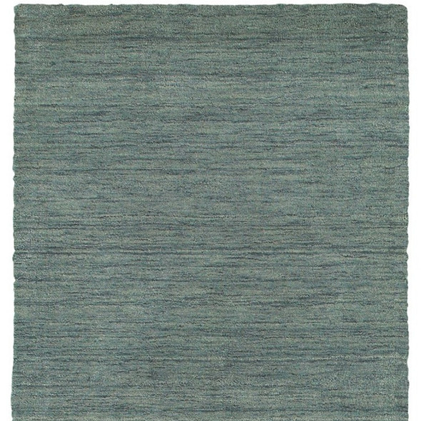 8' Light Blue Wool Hand Tufted Runner Rug