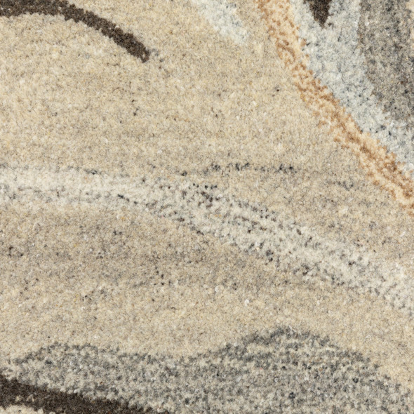 10' X 13' Beige And Charcoal Wool Abstract Hand Tufted Area Rug