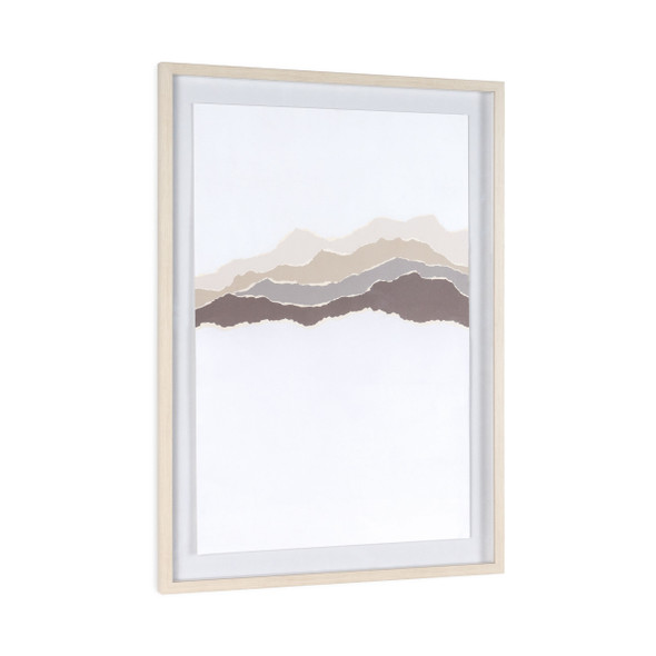 Torn Terrain I Gray Shadowbox Minimalistic Wall Art