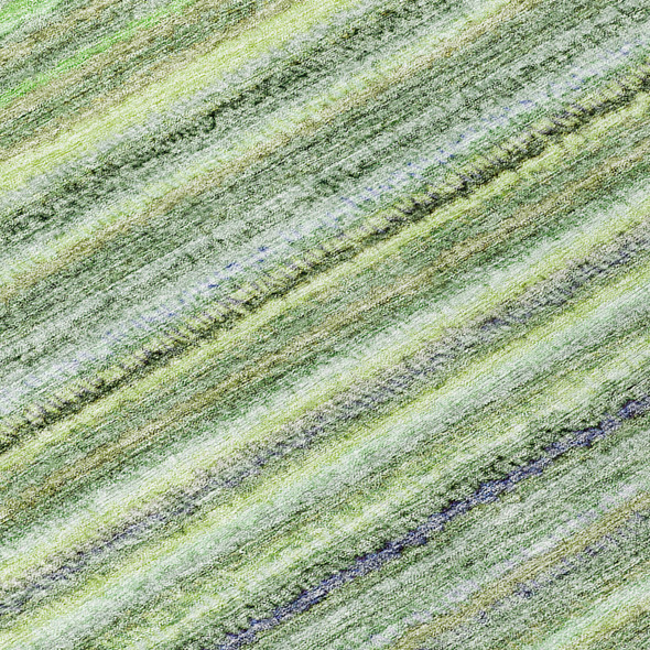 8' X 10' Artichoke Green And Olive Green Striped Washable Indoor Outdoor Area Rug
