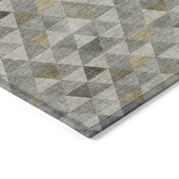 10' X 14' Taupe Beige And Tan Geometric Washable Indoor Outdoor Area Rug