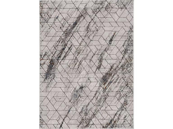3' X 5' Ivory And Brown Geometric Area Rug