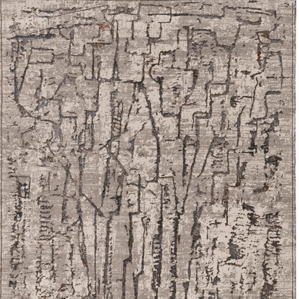 6' X 9' Gray And Black Abstract Distressed Area Rug