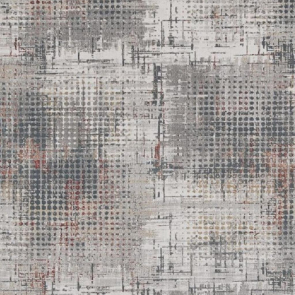 8' X 11' Ivory Gray And Gold Abstract Area Rug