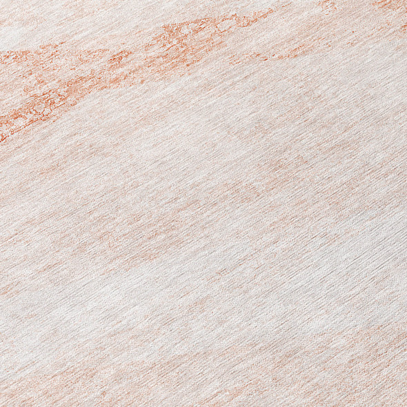 8' X 10' Salmon Peach And Ivory Abstract Washable Indoor Outdoor Area Rug