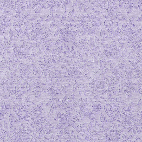 9' X 12' Lilac And Purple Floral Washable Indoor Outdoor Area Rug