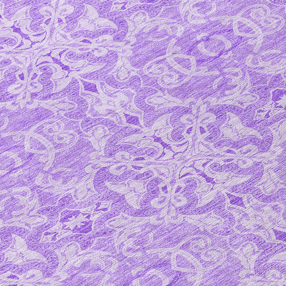 3' X 5' Lavender And Purple Medallion Washable Indoor Outdoor Area Rug