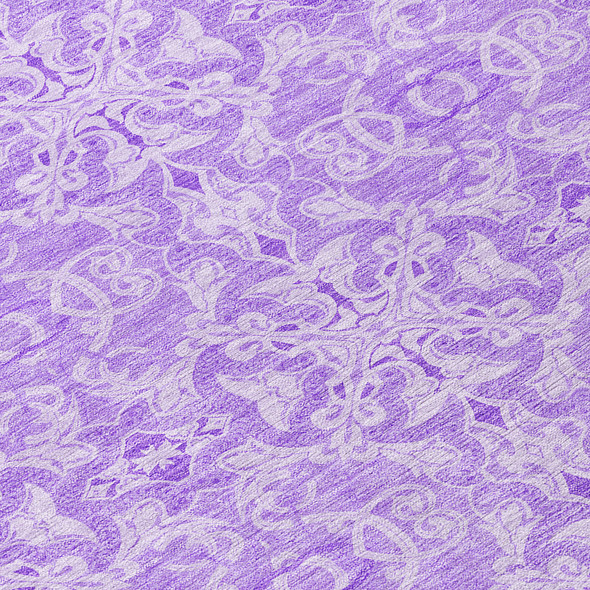 8' Lavender And Purple Round Medallion Washable Indoor Outdoor Area Rug