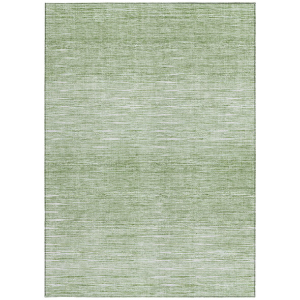3' X 5' Artichoke Green And Green Abstract Washable Indoor Outdoor Area Rug