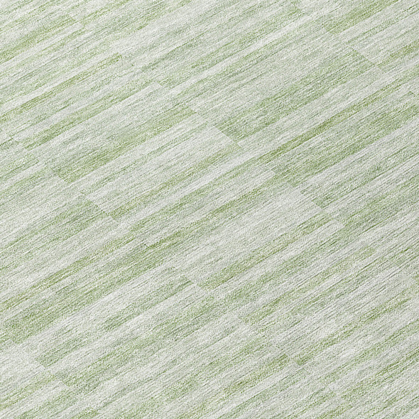 3' X 5' Sage And Green Striped Washable Indoor Outdoor Area Rug