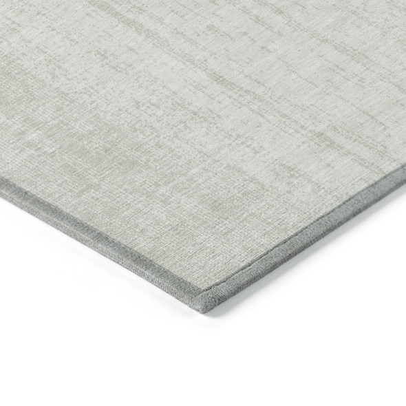 5' X 8' Ivory And Beige Striped Washable Indoor Outdoor Area Rug