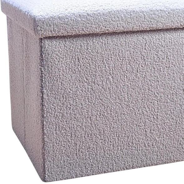12" Gray Boucle Cube Storage Ottoman