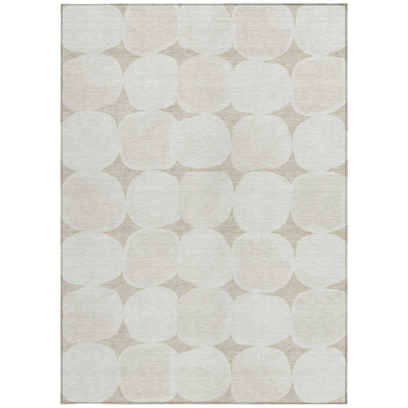 10' X 14' Beige And Brown Abstract Washable Indoor Outdoor Area Rug