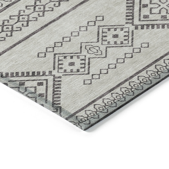 9' X 12' Beige And Brown Southwestern Washable Indoor Outdoor Area Rug