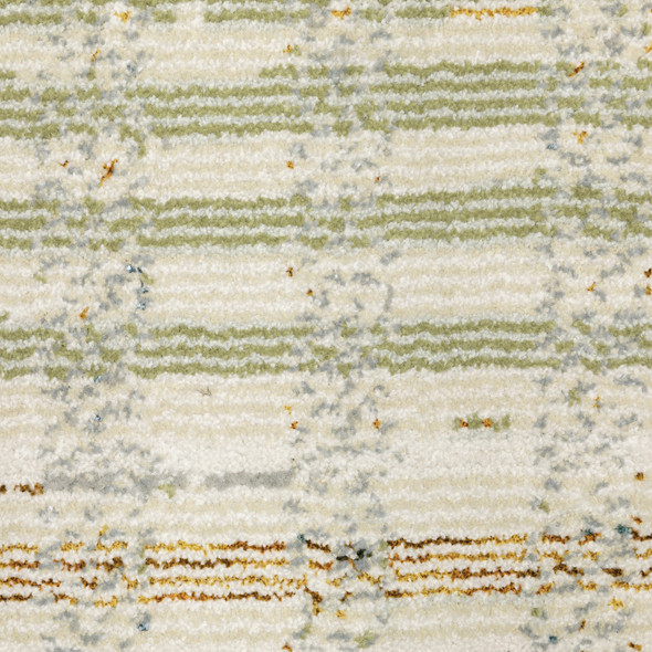 9' X 12' Blue And Green Geometric Area Rug