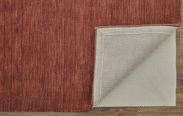10' X 13' Orange and Red Wool Hand Woven Area Rug