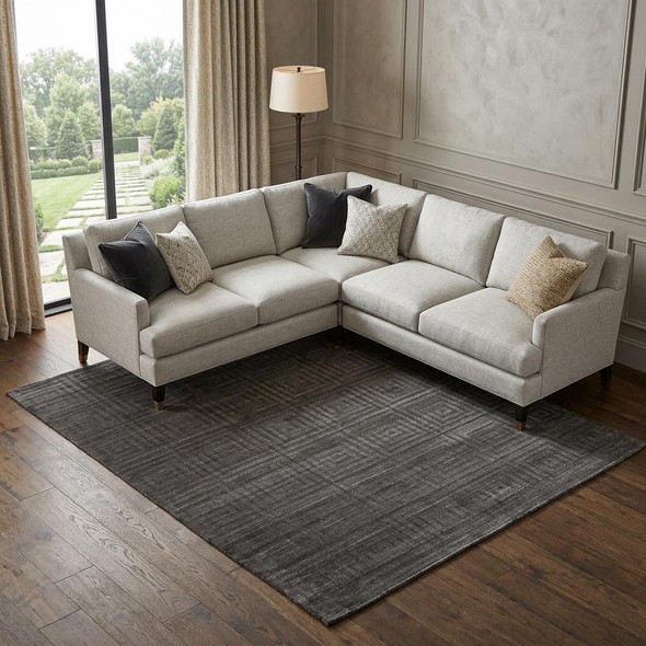 8' X 10' Gray Geometric Hand Woven Area Rug