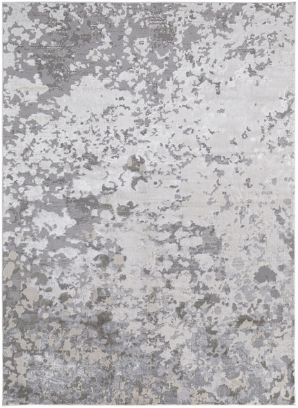 2' X 3' Silver Gray And White Abstract Stain Resistant Area Rug