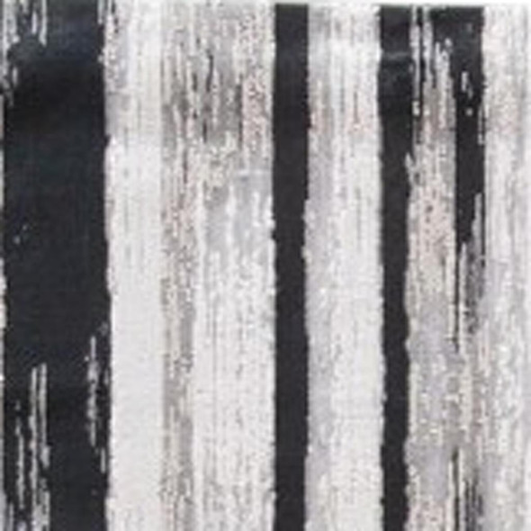8' Black Silver And Gray Abstract Runner Rug